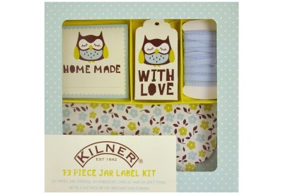 Kilner Jar Label Kit x 73 Piece (24 Paper Jar Covers / 24 Adhesive Labels / 24 Gift Tags / 3m of Ribbon)